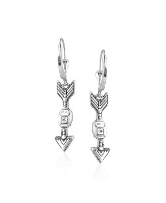 Sterling Lapis Lazuli Gemstone Arrow Leverback Earrings