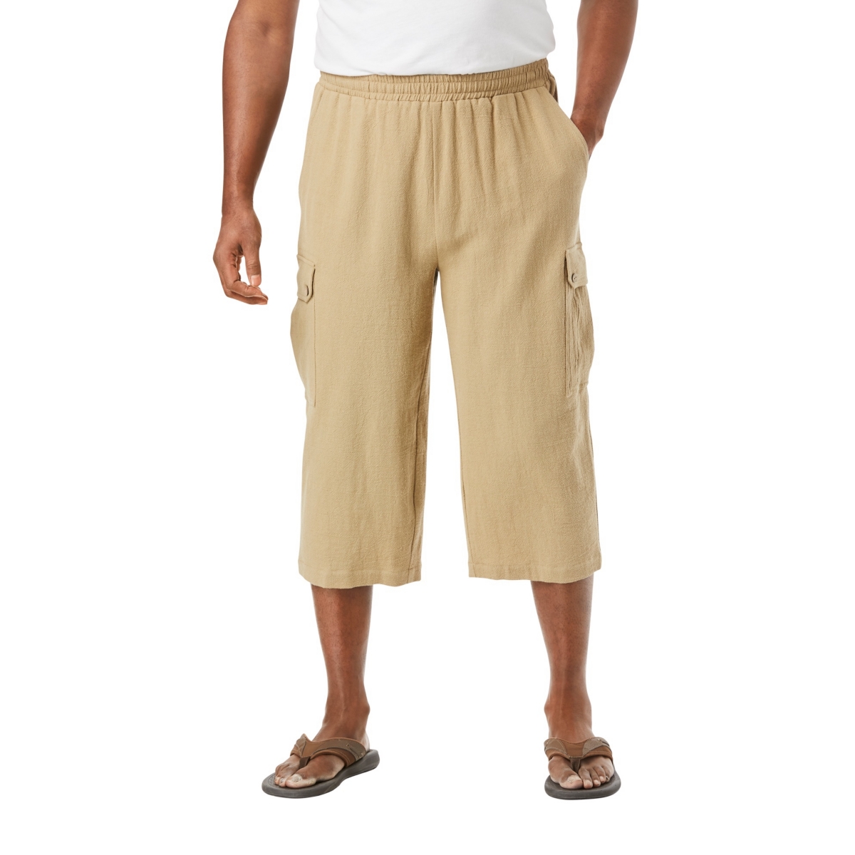 Big & Tall Gauze Cargo Judo Shorts - White