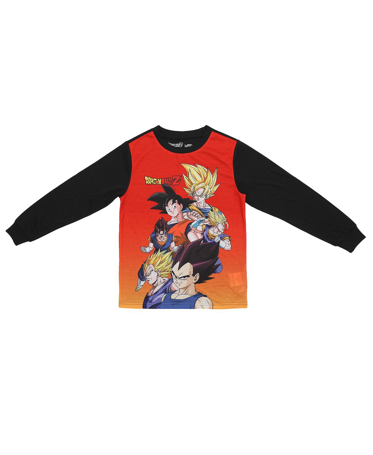 Dragon Ball Z Boys Youth Sleepwear Set: Long-Sleeve Tee Shirt, Sleep Shorts, and Sleep Pants