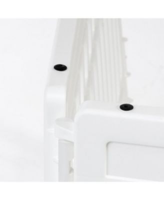 USA 24" Exercise 4-Panel Pet Playpen, Dog Playpen for Puppy Small Dogs Keep Pets Secure Easy Assemble Easy Storing Customizable Non-Skid Rubber Feet, White