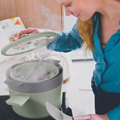 Balance Non-stick Silicone Collapsible Steamer Basket & Strainer 10", Recycled Material