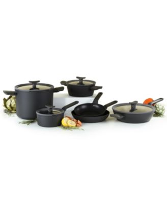 Leo 10Pc Non-stick Ceramic Cookware Set With Glass Lid