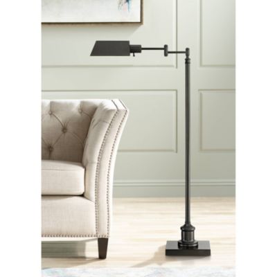 Jenson Traditional Pharmacy Swing Arm Floor Lamp 54" Tall Adjustable Dark Bronze Metal Shade for Living Room Reading Bedroom Office