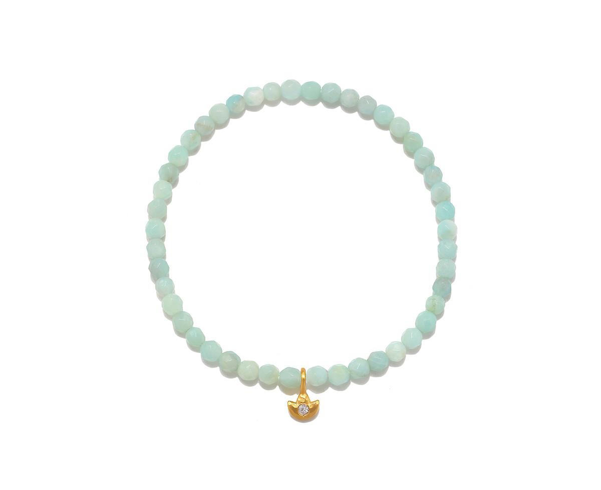 Guided Inception Amazonite Lotus Stretch Bracelet - Gold