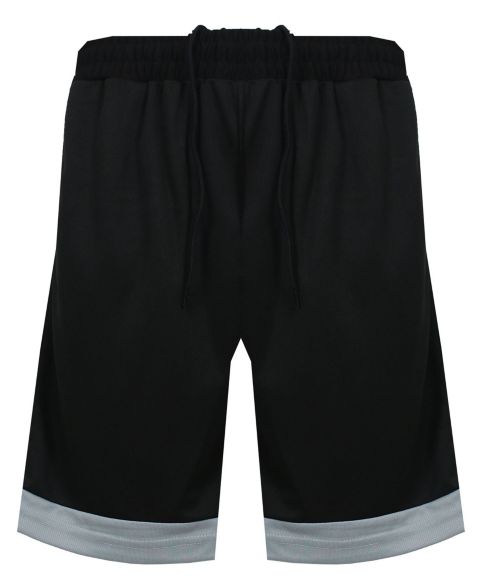 Мужские шорты Galaxy By Harvic Premium Active Moisture Wicking Workout Mesh Shorts With Trim, цвет: Чёрный / Серебряный