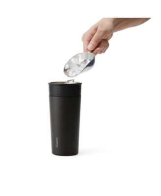 18 oz Stainless Steel Cocktail Shaker, Multi-Use Stainless Steel Topper with 1.5 oz  shot Cap and Strainer