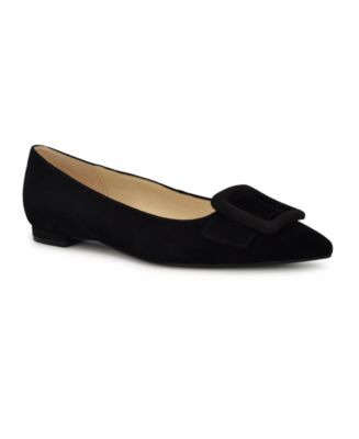 Nine west black suede flats online