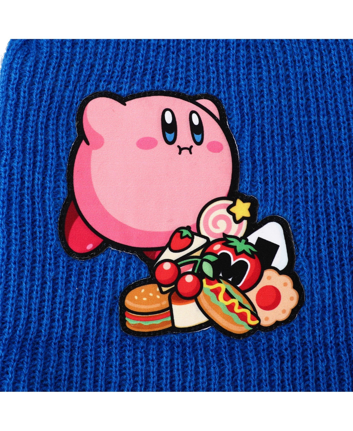 Kirby Men's Snack Time RoyalCuffed Plain Skull Acrylic Knitted Beanie Hat - Blue
