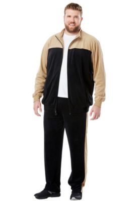 Big & Tall Colorblock Velour Tracksuit