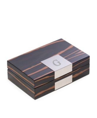 Lacquered African Ebony Burl Wood Valet Box - G 83$