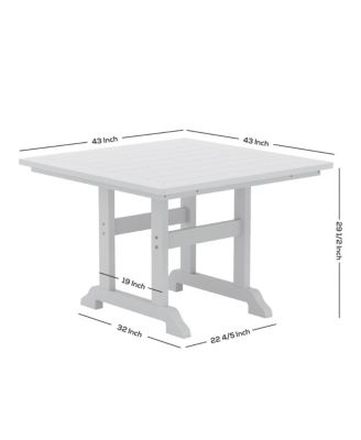 43" Square Outdoor Patio Dining Table