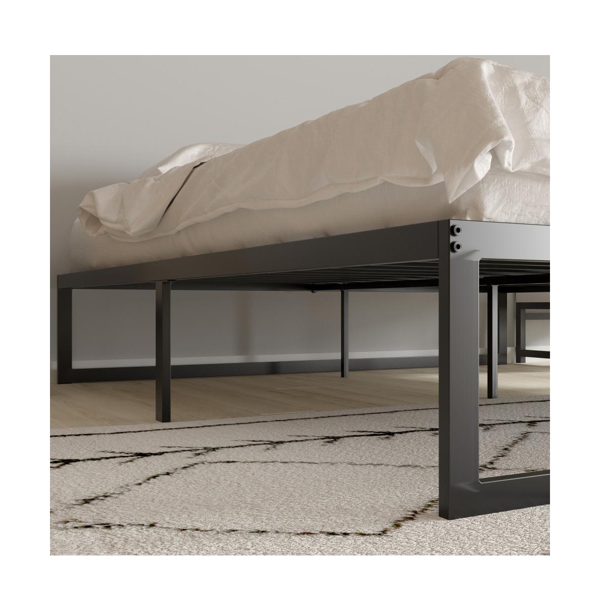 Merrick Lane Varallo Steel Bed Frame With Steel Slat Support For Any Mattress (No Box Spring Required)