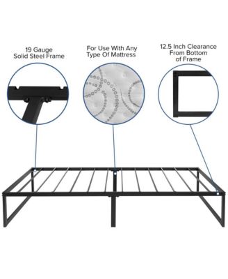 14 Inch Twin Size Steel Bed Frame With Steel Slat Support For Any Mattress (No Box Spring Required)