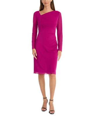 asymmetric neck sheath midi dress maggy london Sara Midi Sheath Dress