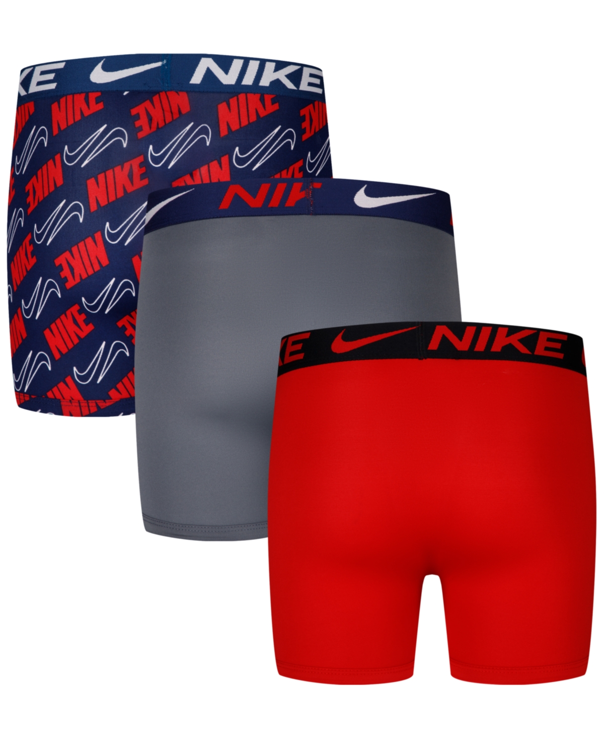 Nike Boys' 3 Pack Essential Boxer Briefs - Little Kid, Big Kid In Gray,black