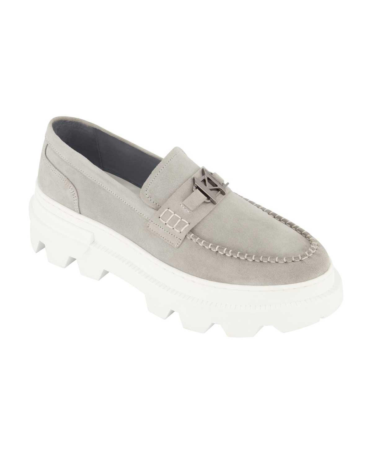 Men's White Label Suede Kl Bit Moccasin Loafers - Grey
