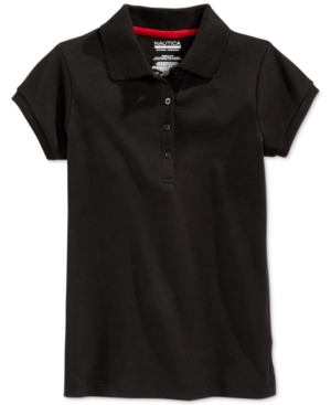 Nautica Little Girls School Uniform Picot-Trim Polo