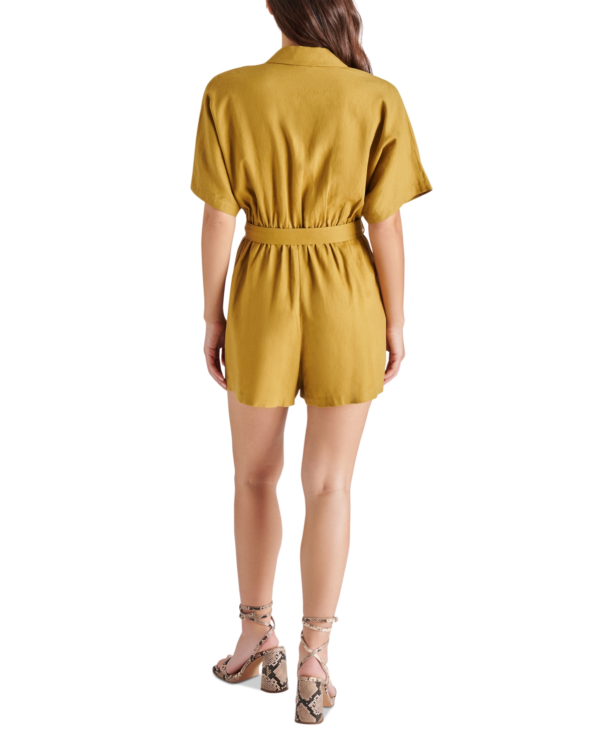 Steve Madden Women's Honor Belted Short-Sleeve Romper