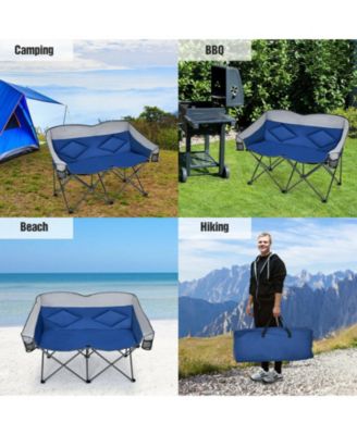 Folding Camping Chair with Bags and Padded Backrest