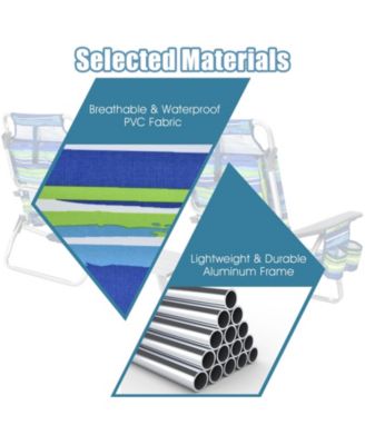 2 Pieces Folding Backpack Beach Chair with Pillow