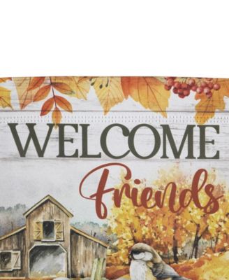 Welcome Friends Fall Harvest Outdoor Garden Flag - 18" x 12.5"