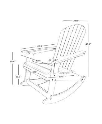 Outdoor Patio All-weather Adirondack Rocking Chair