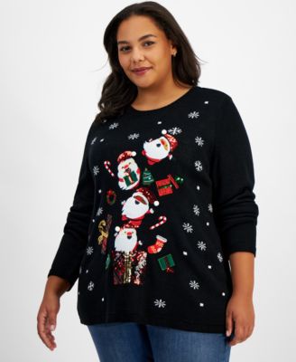 Holiday Lane - Plus Santa Crewneck Sweater
