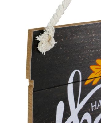 15" Wooden 'Happy Thanksgiving' Hanging Wall Sign