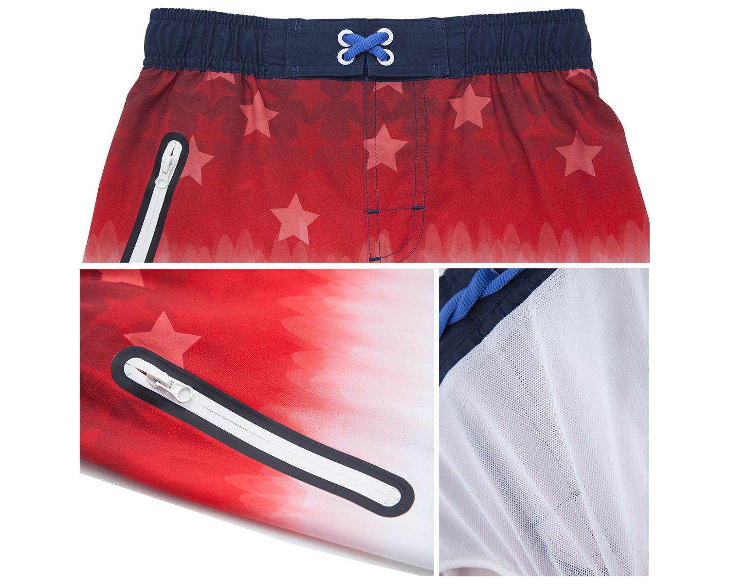 Boys 4-Way Stretch Quick Dry Board Shorts Swim Trunks with Mesh Lining UPF50+