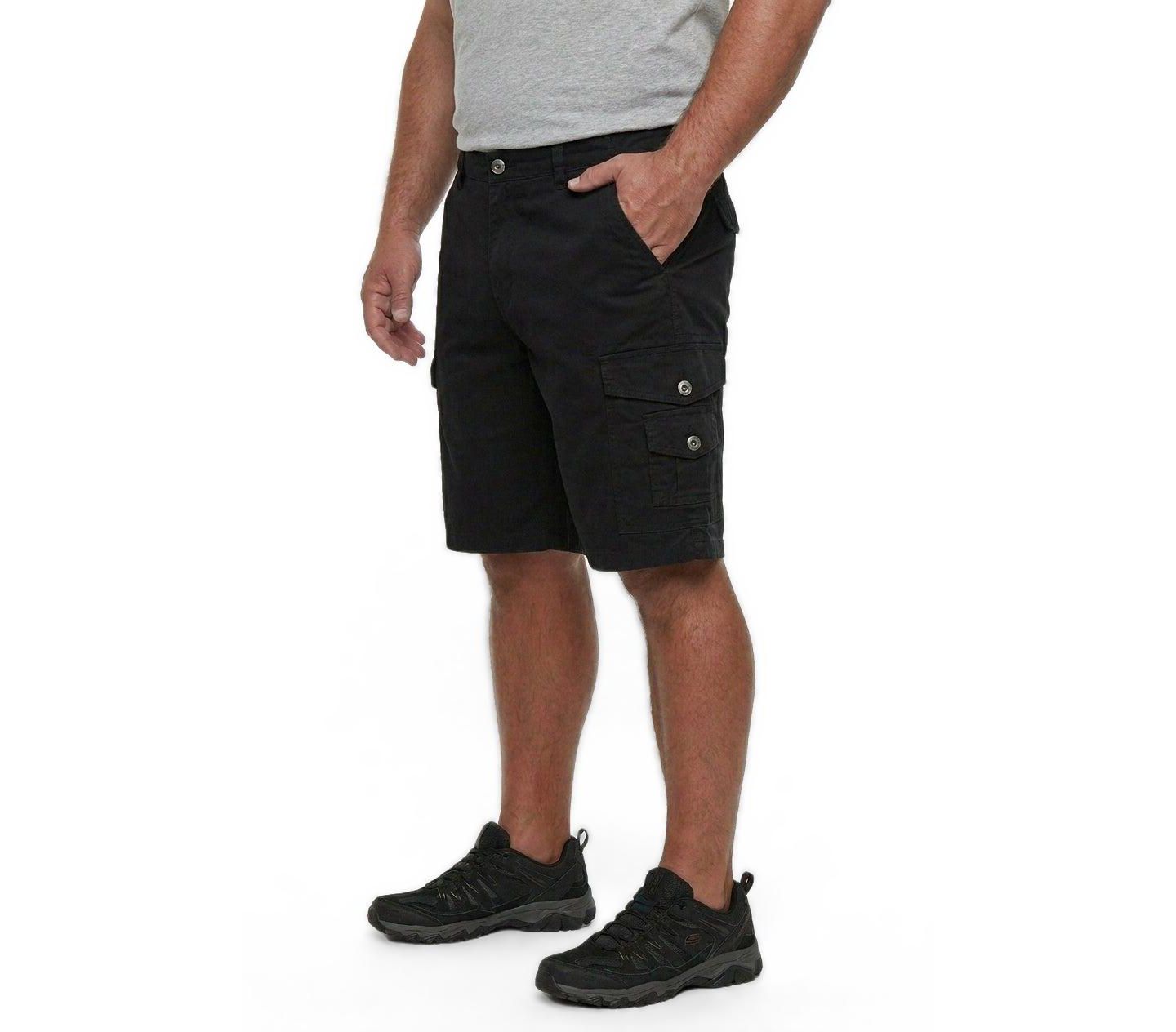 Мужские шорты KingSize 10" Side Elastic Canyon Cargo, цвет: Чёрный — фото 3