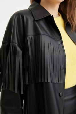 Women's Fringe Faux Suede Jacket