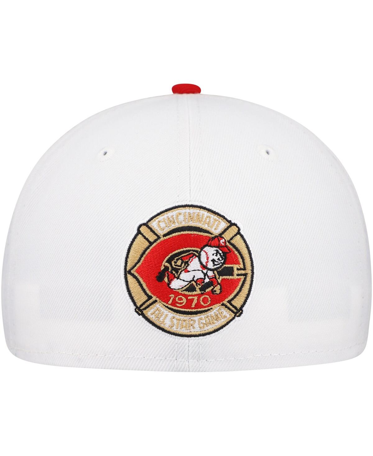 New Era Men'sRed Cincinnati Reds Major Sidepatch 59FIFTY Fitted Hat - White, Red