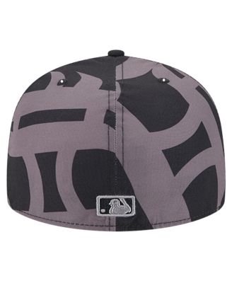 Men's Black Detroit Tigers Logo Fracture 59FIFTY Fitted Hat
