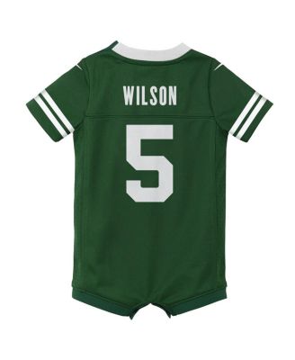 Newborn Garrett Wilson Legacy Green New York Jets Game Romper Jersey