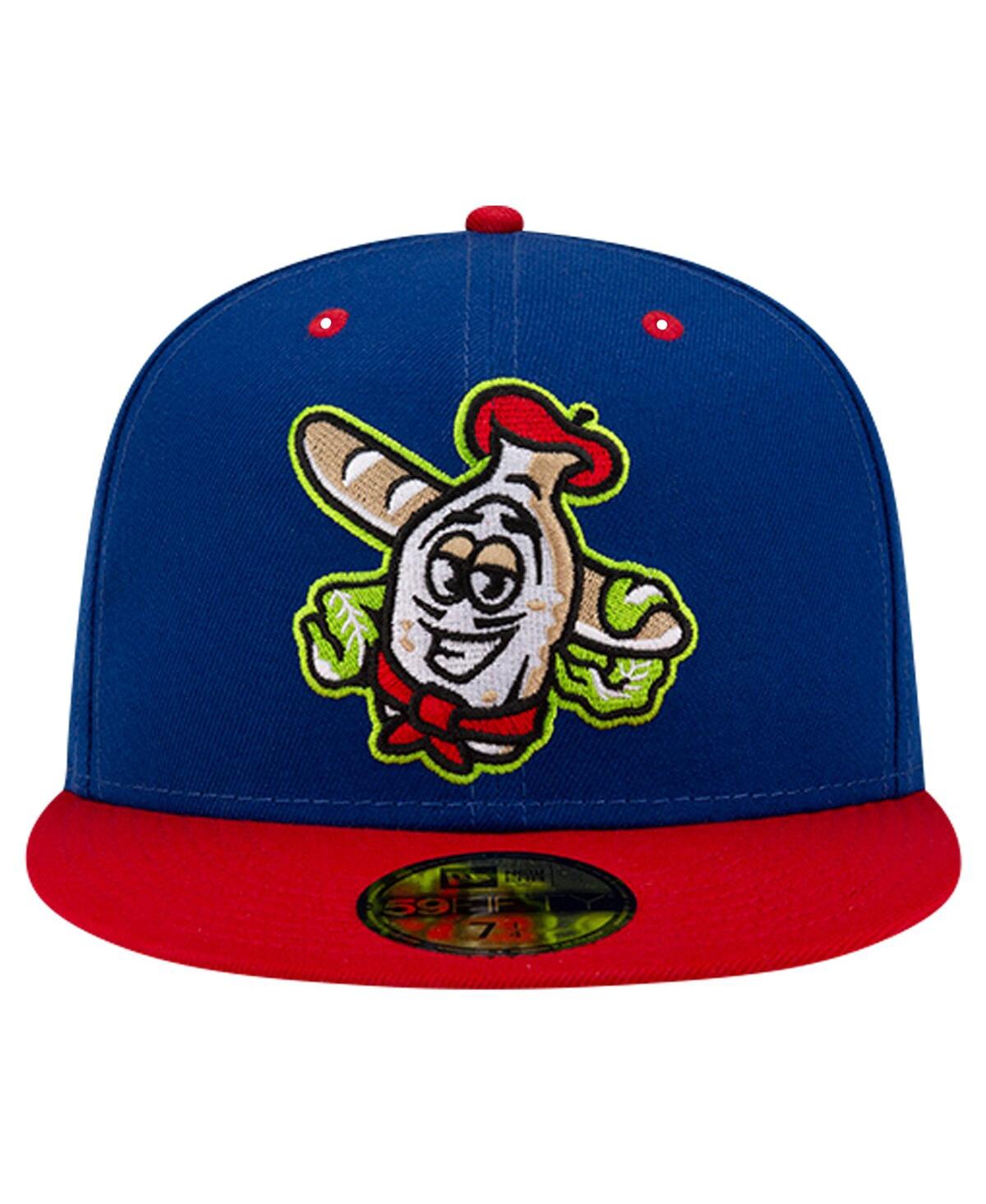 New Era Men'sAkron RubberDucks Theme Night Akron White French 59FIFTY Fitted Hat - Blue