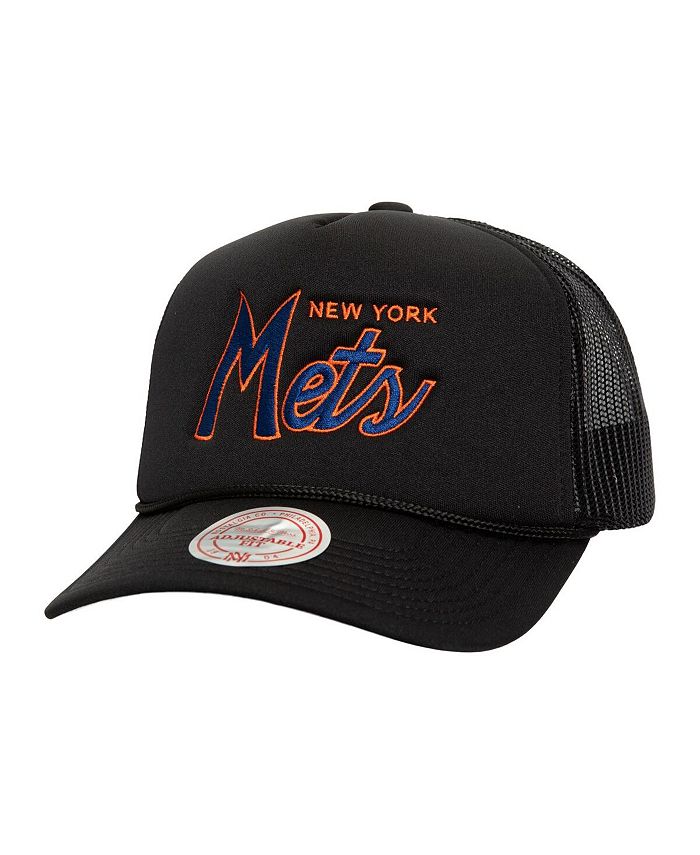 Mitchell & Ness Mitchell Ness Men's Black New York Mets Script Trucker ...