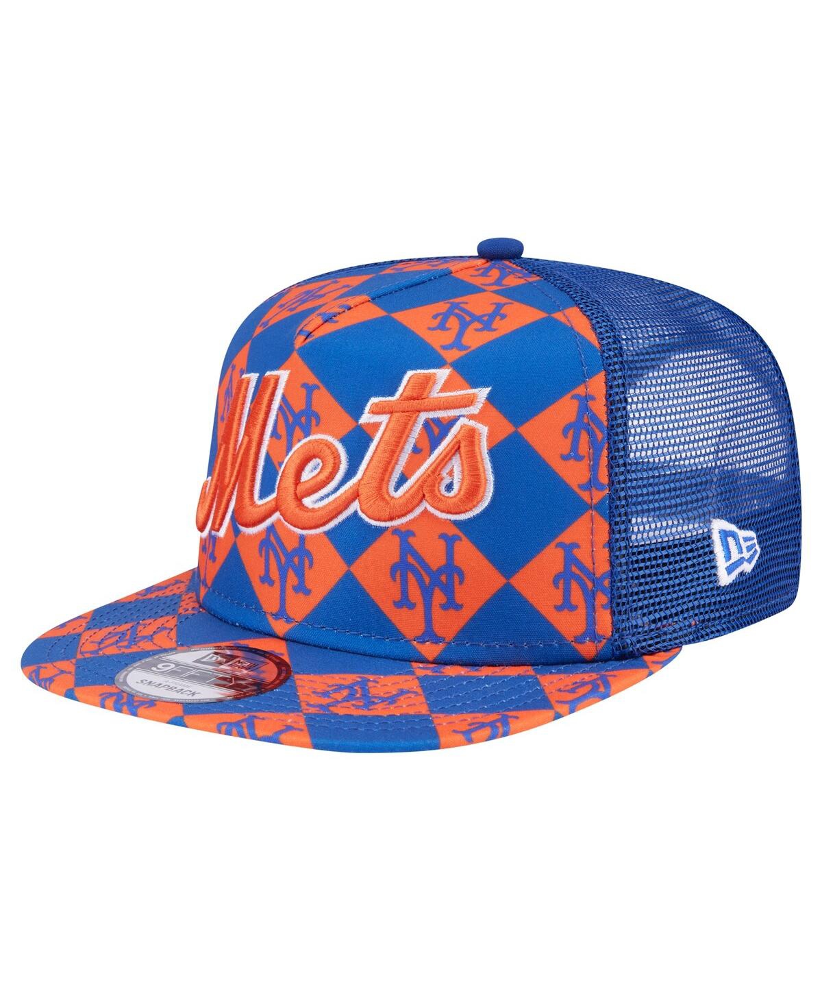 New Era Men's Royal New York Mets Seeing Diamonds A-frame Trucker ...