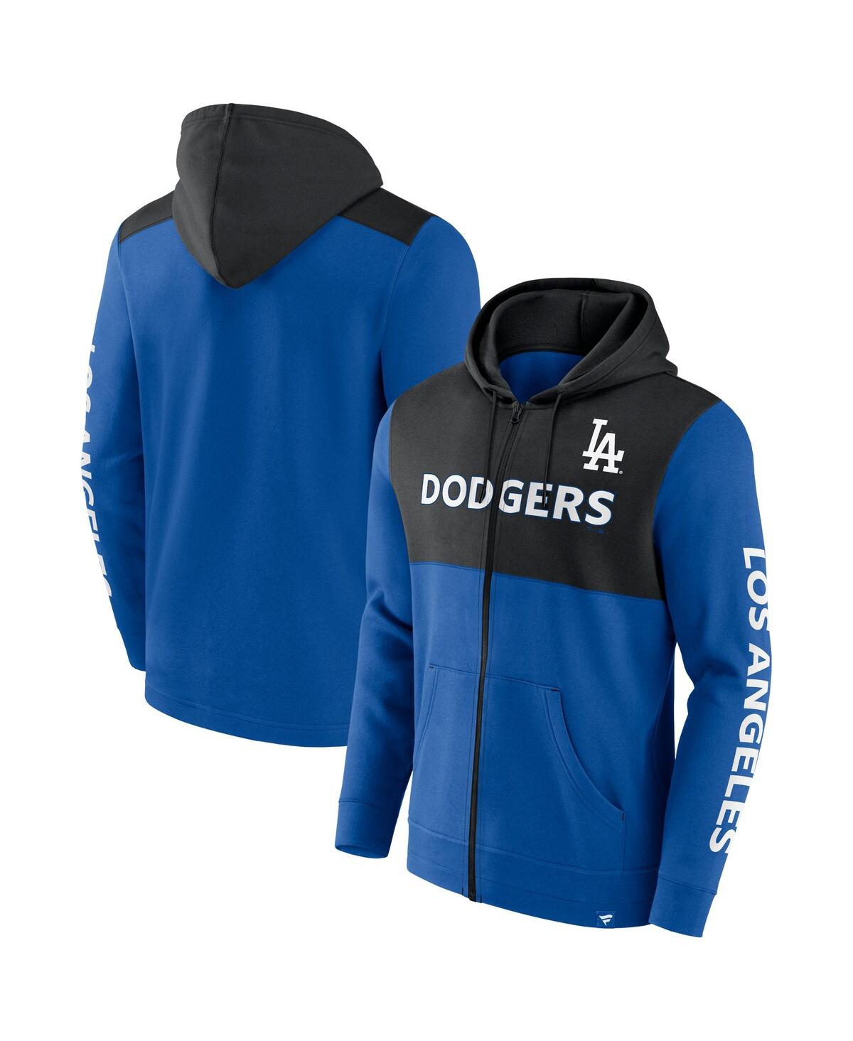 Fanatics Men's Royal/black Los Angeles Dodgers Ace Hoodie Full-zip Sweatshirt In Multi