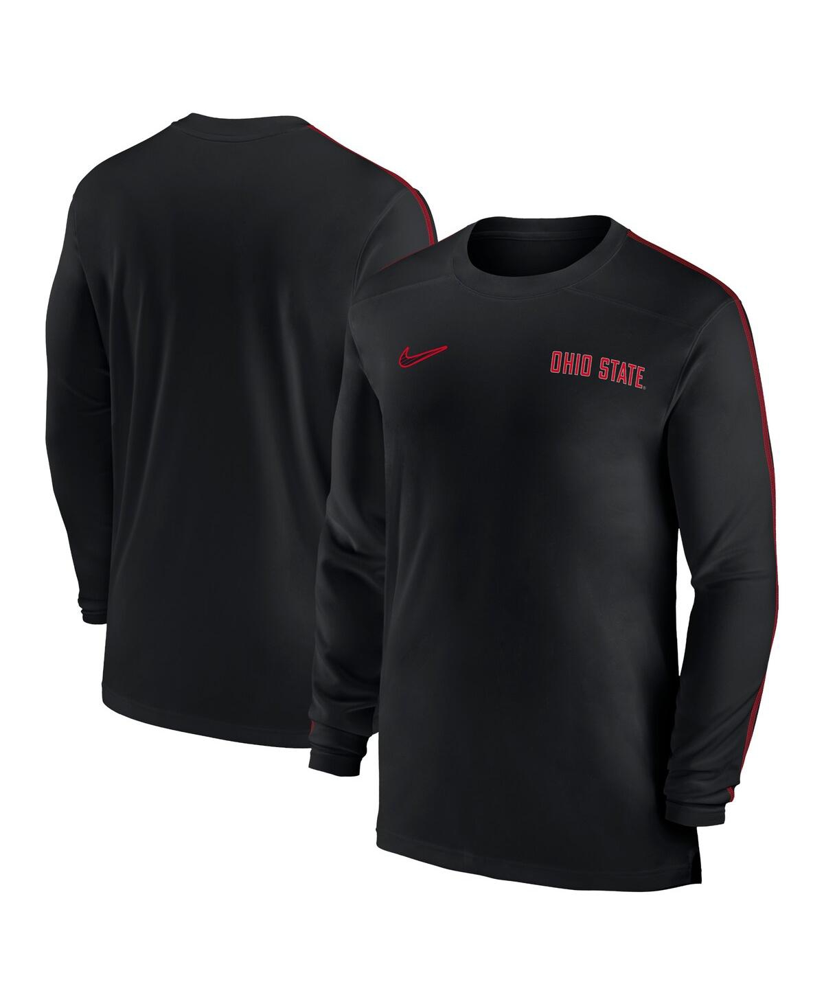 Nike Men's Ohio State Buckeyes 2024 Sideline Coach Uv Performance Long Sleeve T-Shirt - Scarlet