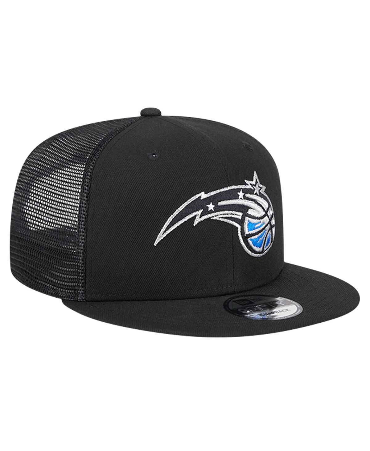 NEW ERA MEN'S BLACK ORLANDO MAGIC EVERGREEN MESHBACK 9FIFTY SNAPBACK HAT 