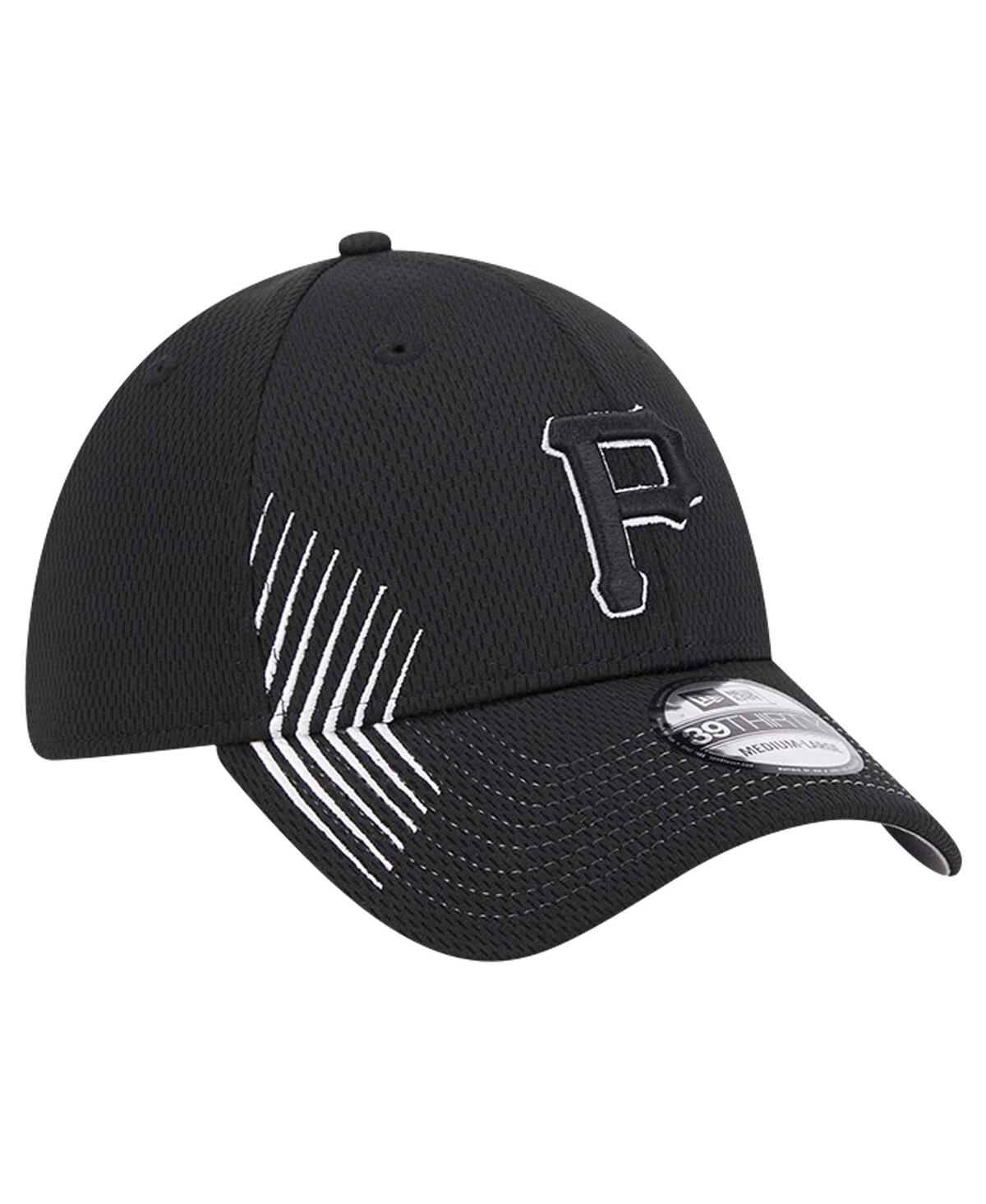 New Era Men'sPittsburgh Pirates Active Dash Mark 39THIRTY Flex Hat - Black