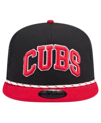 Men's Black Chicago Cubs Throwback Meshback Golfer Hat