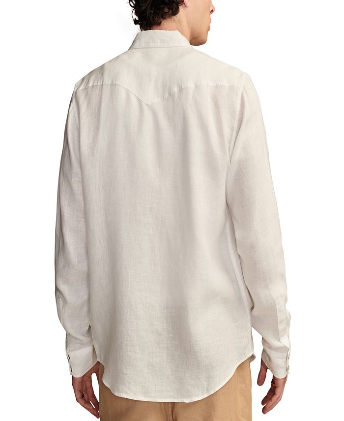 Next LINEN BLEND SHORT SLEEVE SHIRT WITH GRANDAD COLLAR - Camicia - white/bianco