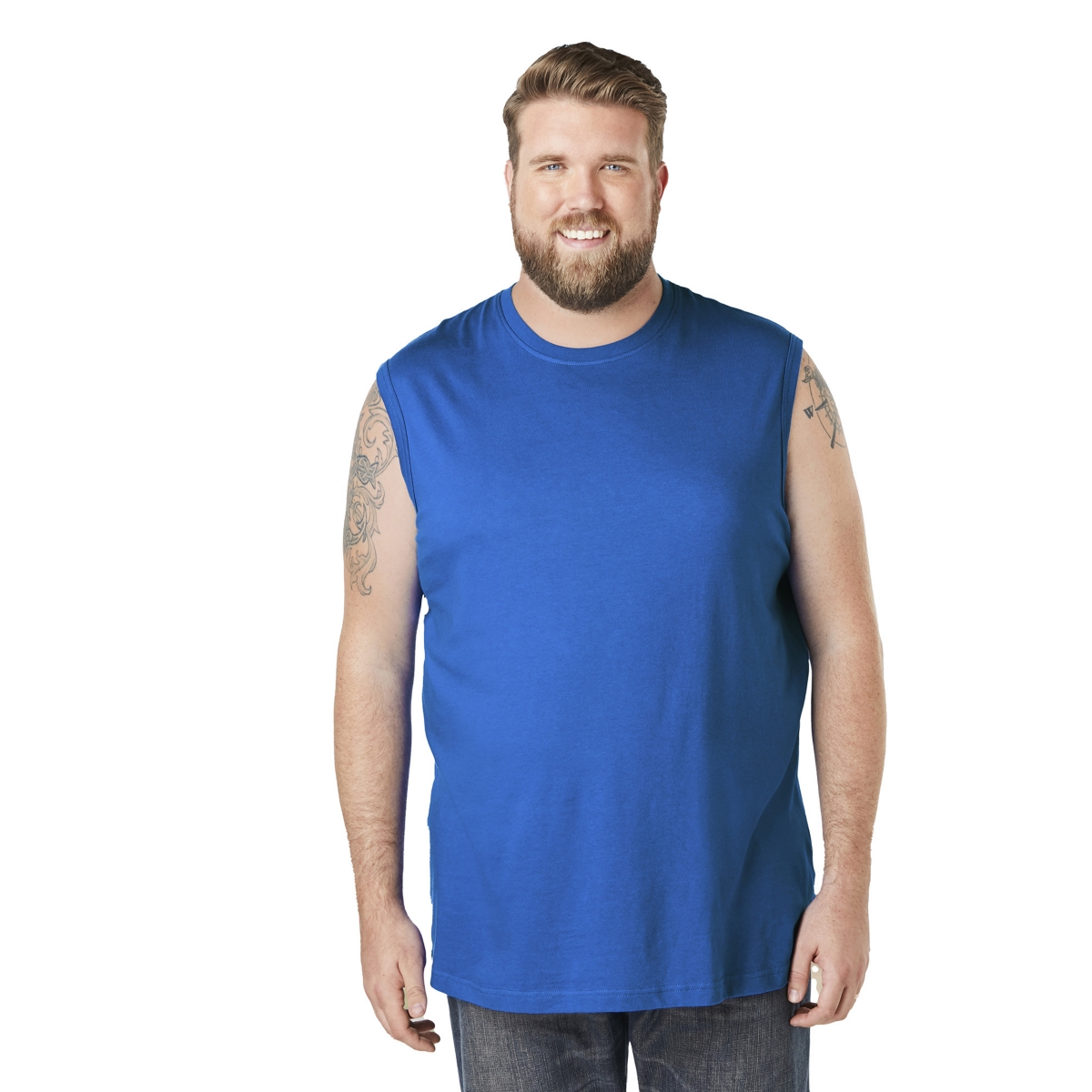 Big & Tall Shrink-Less Lightweight Muscle T-Shirt - Royal blue