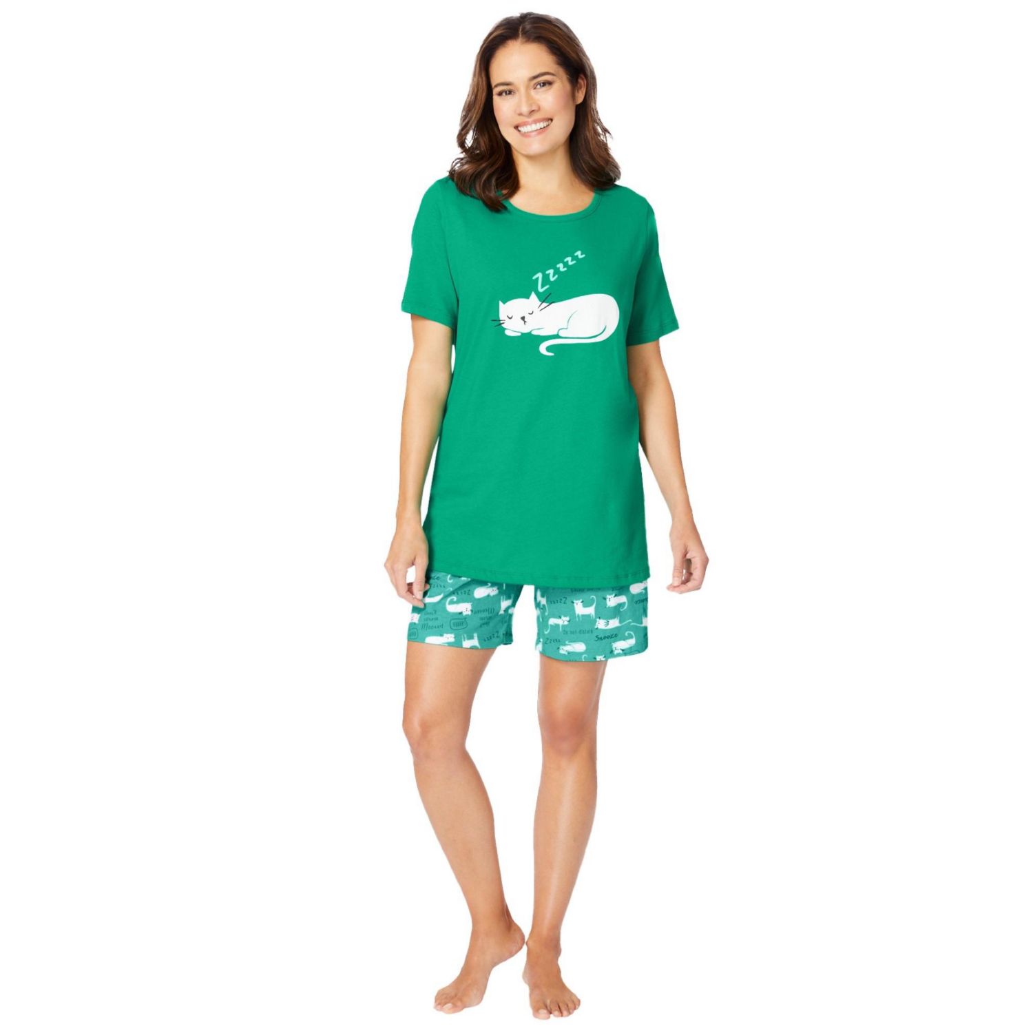 Plus Size Dreams and Co. Knit PJ Short Set