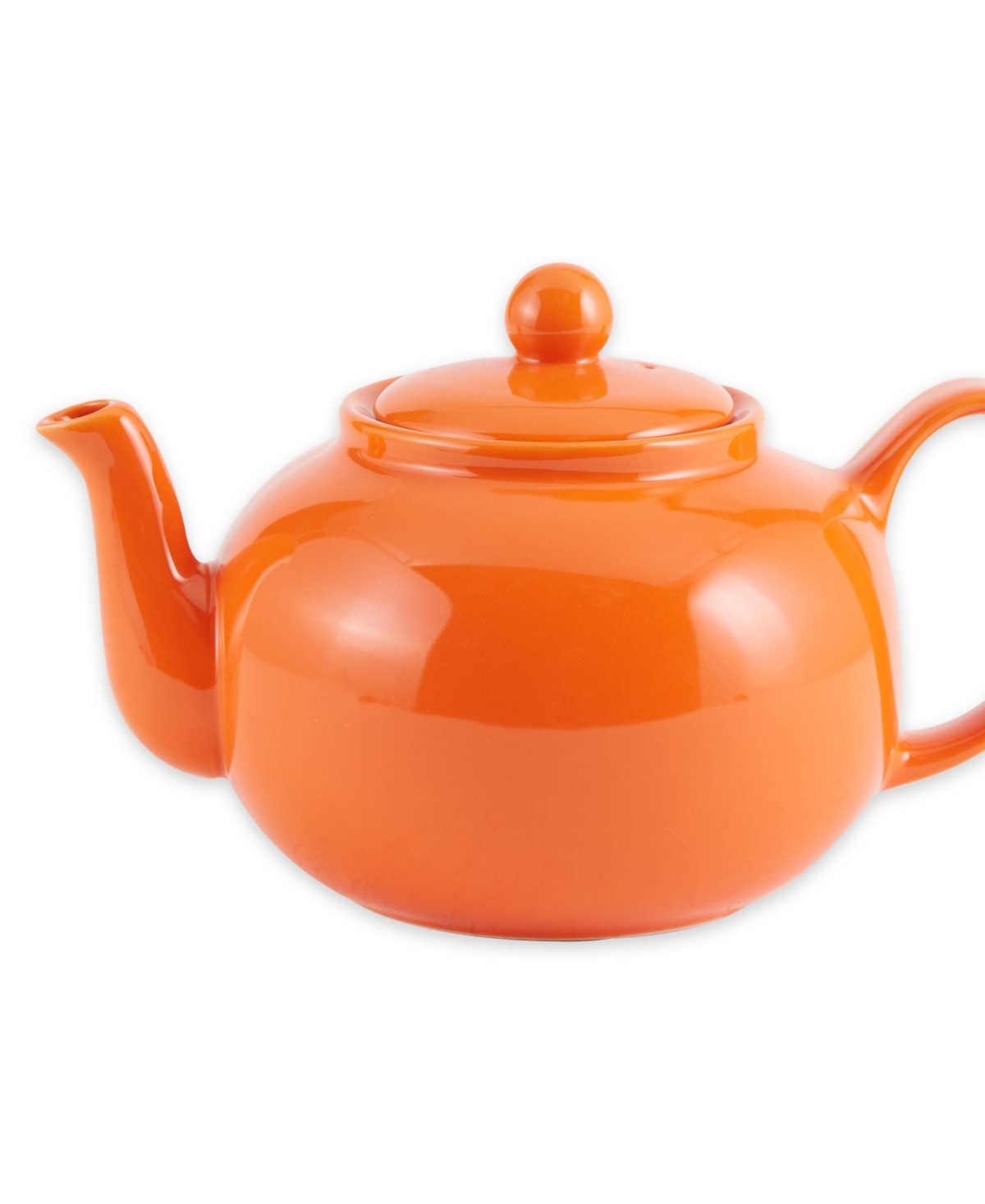 Shop Rsvp International Stoneware 42 Ounce Teapot In Orange