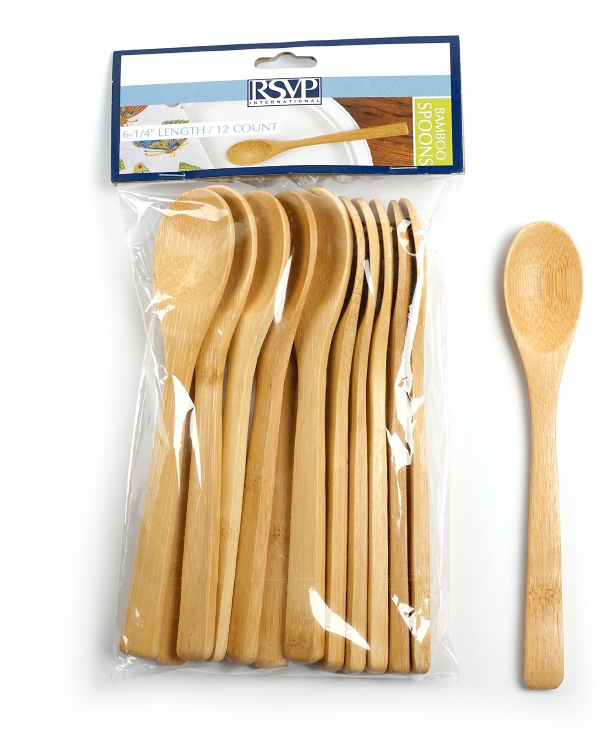 Rsvp International Bamboo 12 Piece 6" Spoon Set In Brown