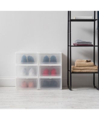 6 Pack Wide Front Entry Stackable Shoe Box