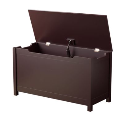 Streamdale Wooden Toy Storage Box with Safety Lid (Dark Brown)