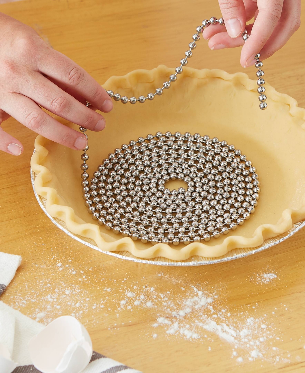 Rsvp International Endurance 18/8 Stainless Steel 10' Length Beaded Pie Chain In Silver